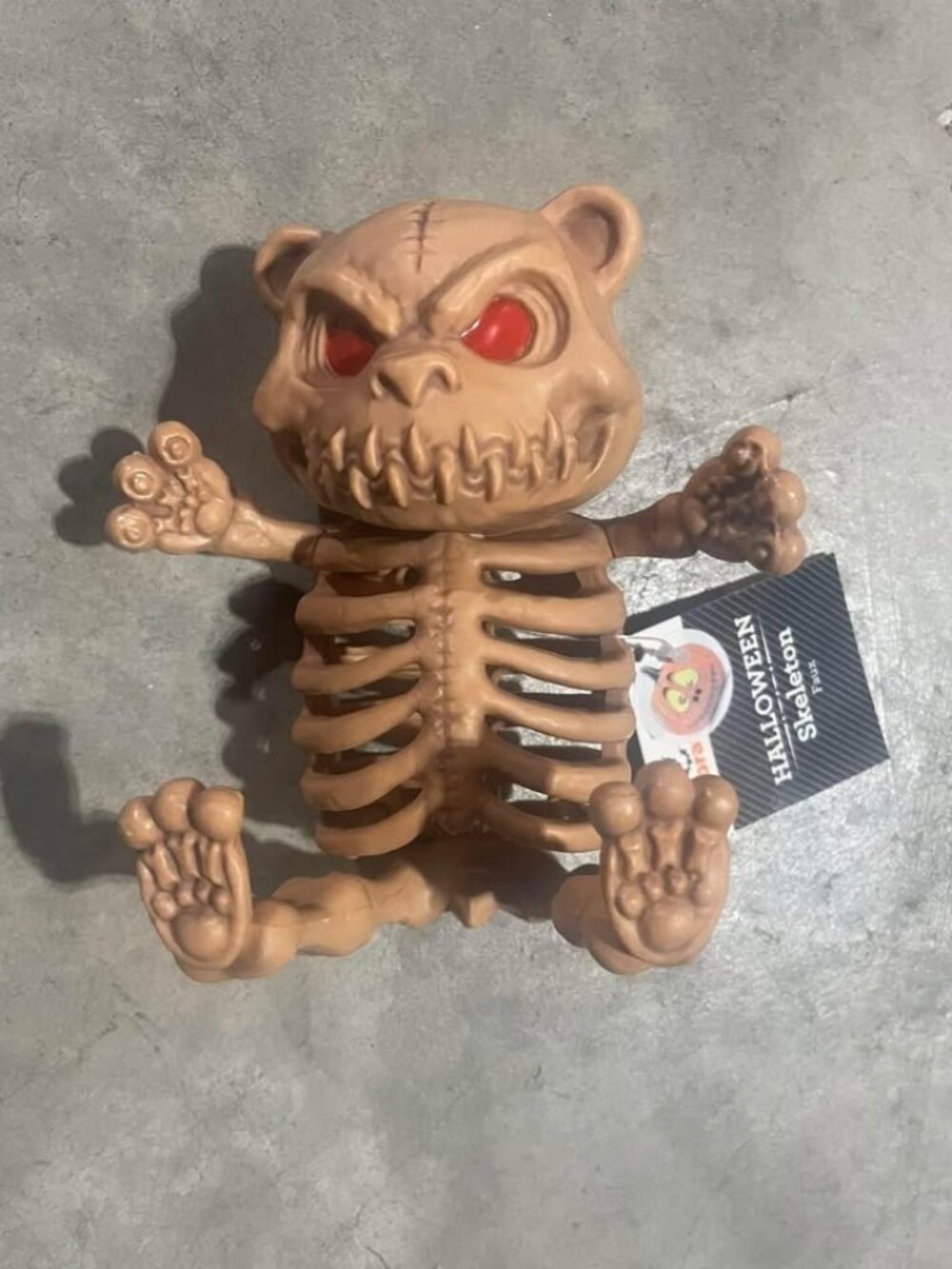 NEW- Halloween Evil Skeleton Bear - Faux